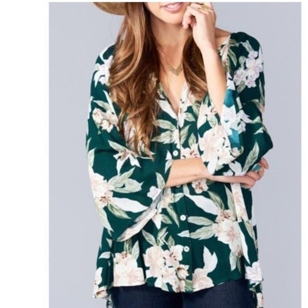 Show Me Your Mumu Catalina Cup Tunic Top Floral‎ Size Small